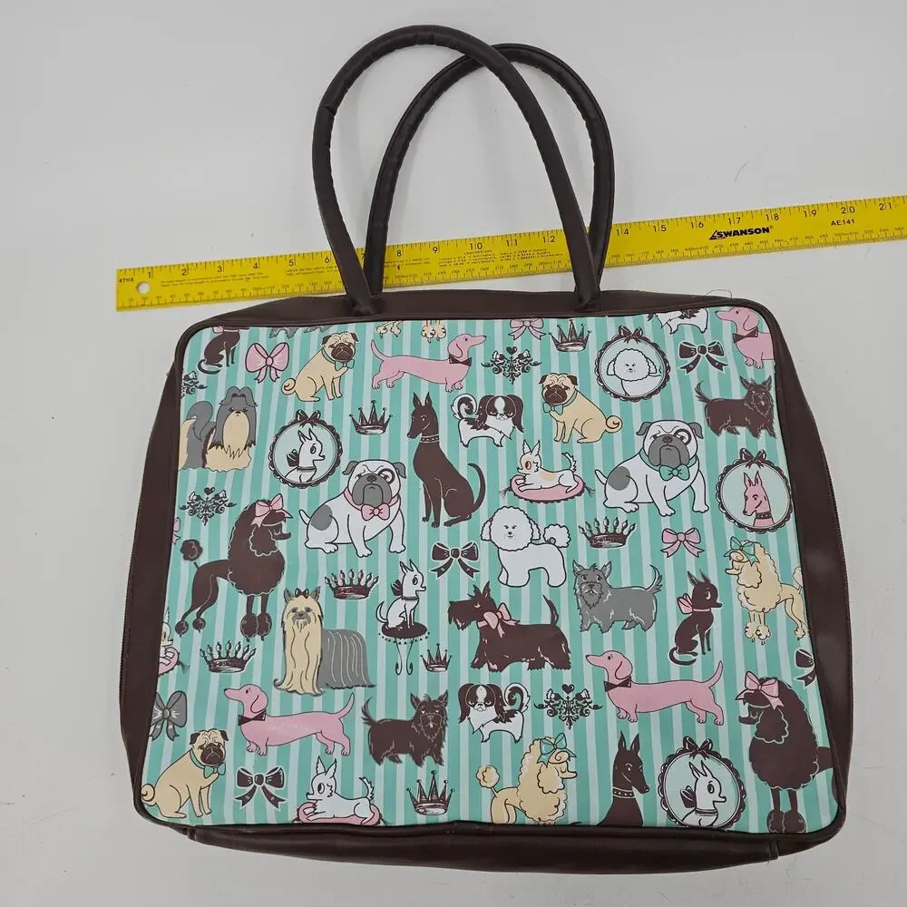 Doggy Boudoir Laptop Bag by Claudette Barjoud Miss Fluff Stripped Bougie 13x11